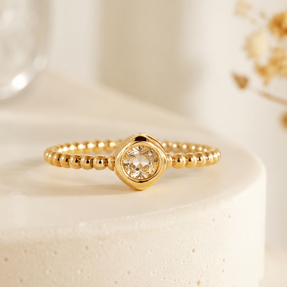 Women's 18K Golden Plated Exquisite Small Individual Ring